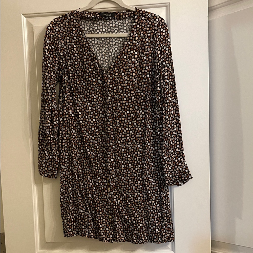 Madewell ditsy floral Long Sleeve Dress XS